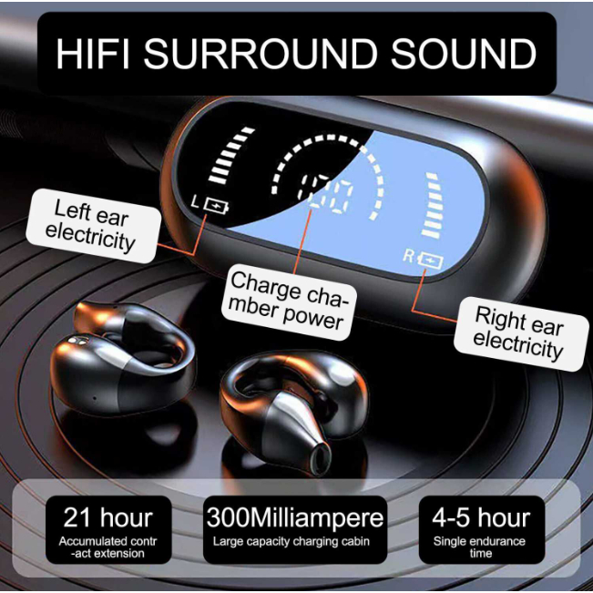 Earbuds TWS Bluetooth 5.2 HiFi Surround Ergonomic 300mAh Suara Stabil Nyaman Digunakan Waterproof Berkualitas