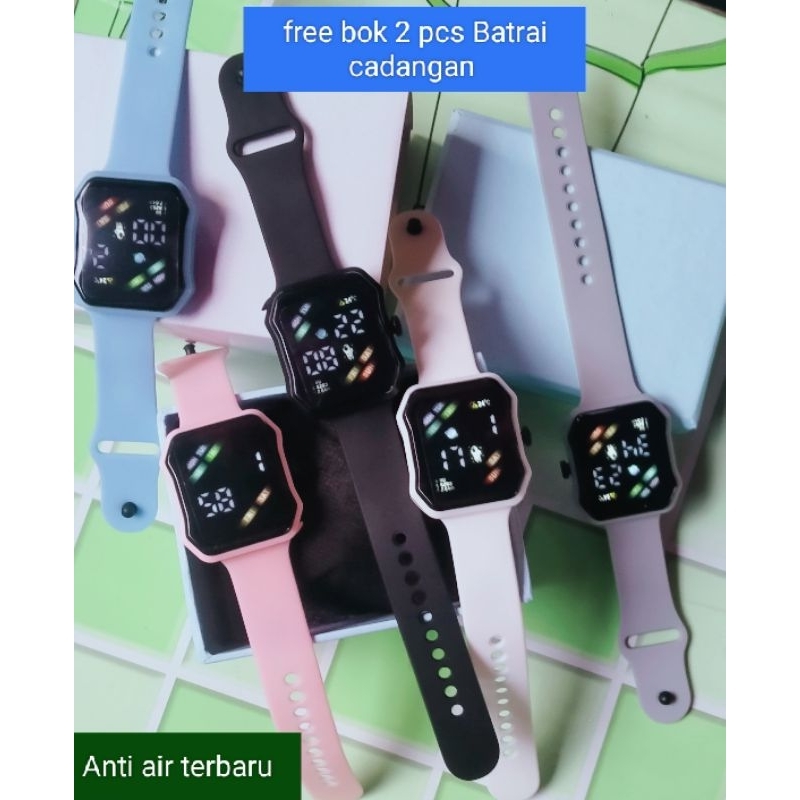 Jam Tangan  Digital Wanita TERLARIS/Jam Tangan Rubber Tahan Air Termurah