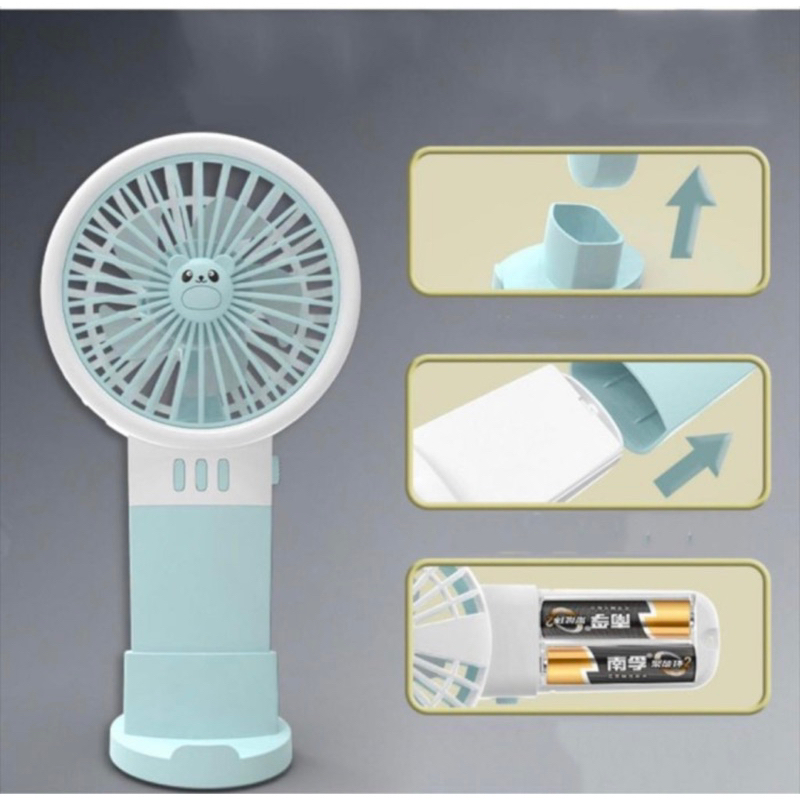 Kipas Angin 6820 Mini Fan Genggam Tangan Portable + Stand Holder HP - Kipas Mini stand holder Hp 6820