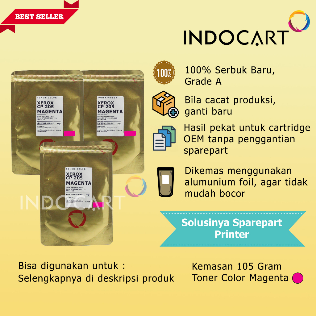 Serbuk Toner Warna Jepang-Xerox DocuPrint CP315 CM315-CMY-105gr