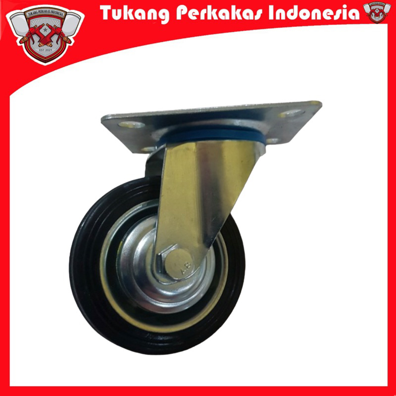 Roda karet 3 inch hidup muter