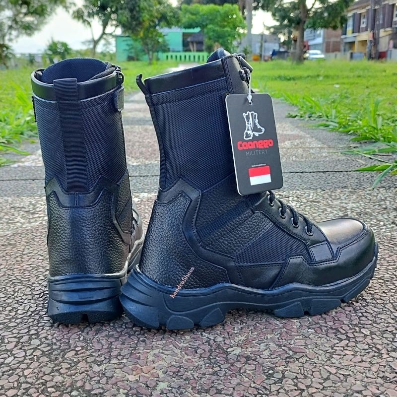 CAANGGO - Sepatu Pdl Ninja 6 Inci Kulit Hitam Dop Original