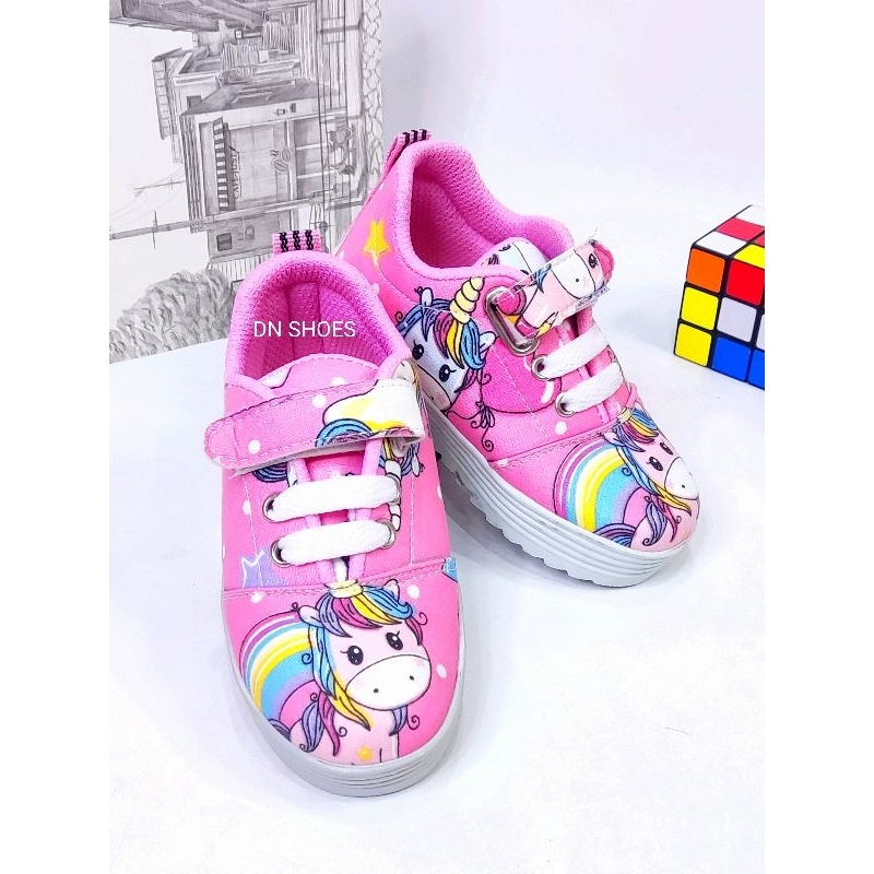 Sneakers Anak Sepatu Anak Perempuan Karakter Uniqorn Pink