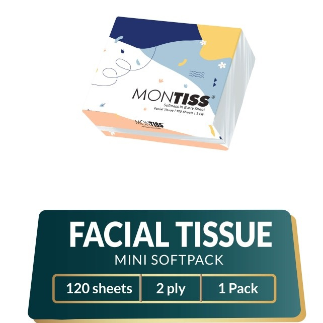 Tisu Wajah Montis 120s 2ply /  Mini Facial Tissue Montiss 120 Sheets 2 Ply