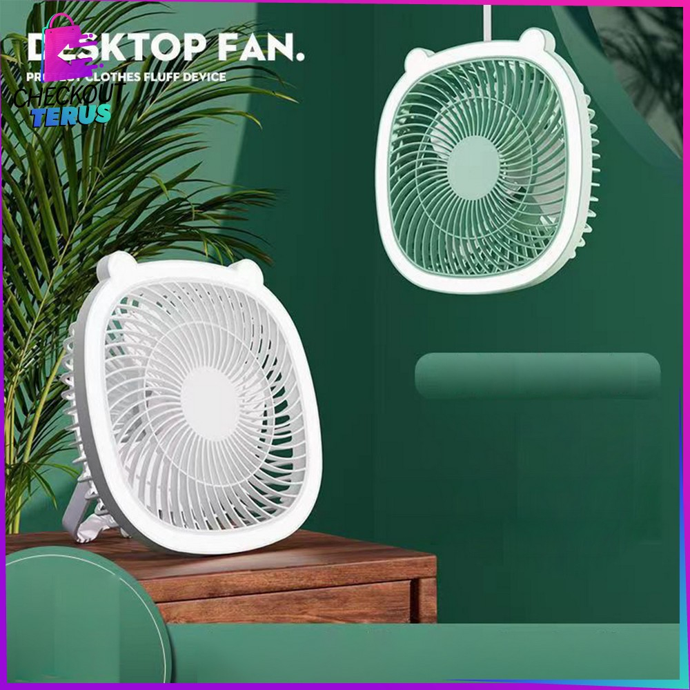 CT C880 Kipas Angin Mini Portable ada Lampu Kipas Mini Fan Cooling Portable Meja USB Charger Tidak Berisik