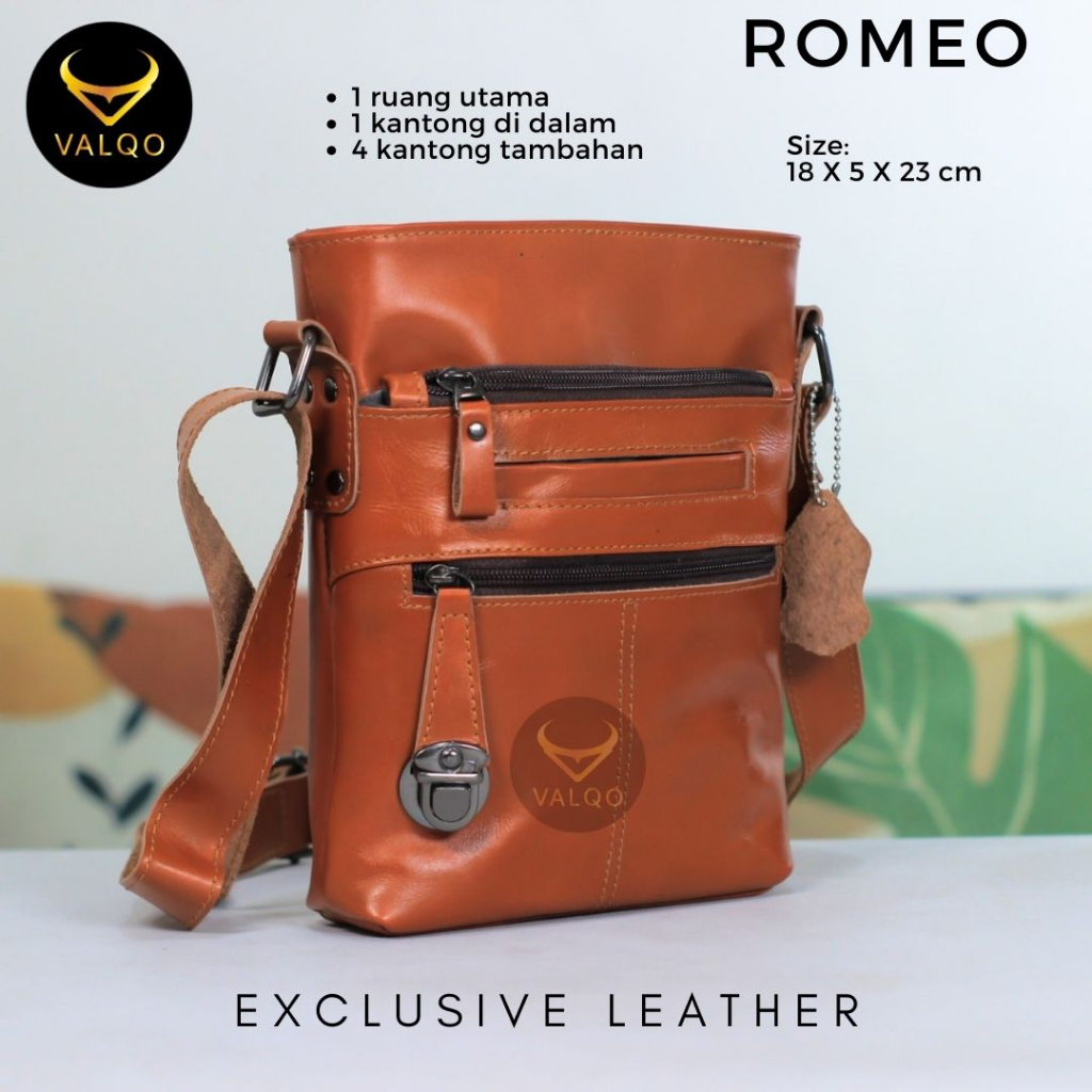 [VALQO] ROMEO Tas Kulit Sapi Tas Selempang Slingbag Pria Wanita