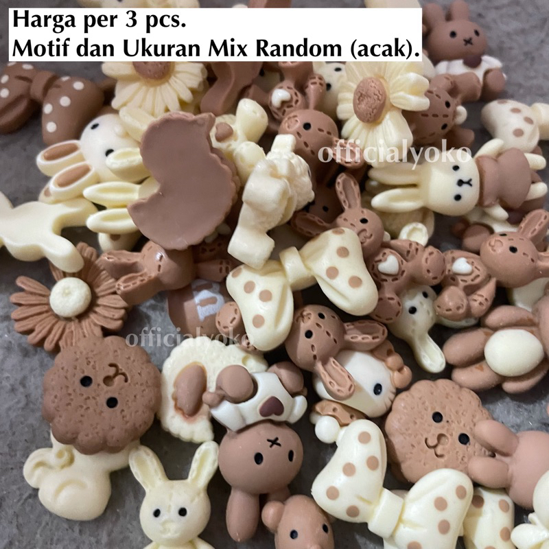 Resin Clay Coklat (3pcs) Choco Cream Motif Mix Random