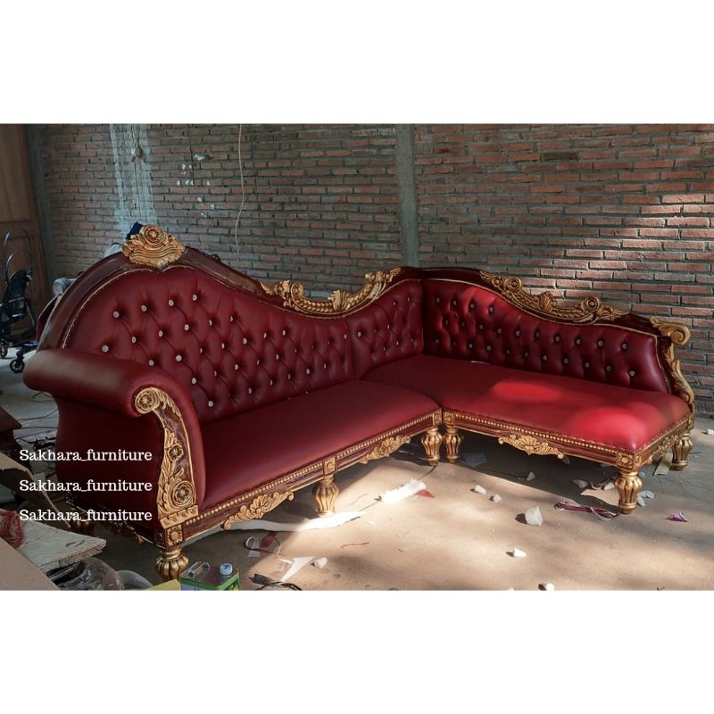 Sofa Tamu Ukir Mewah jati, Sofa Sudut Jati Jepara, Sofa Tamu Ukir gold mewah