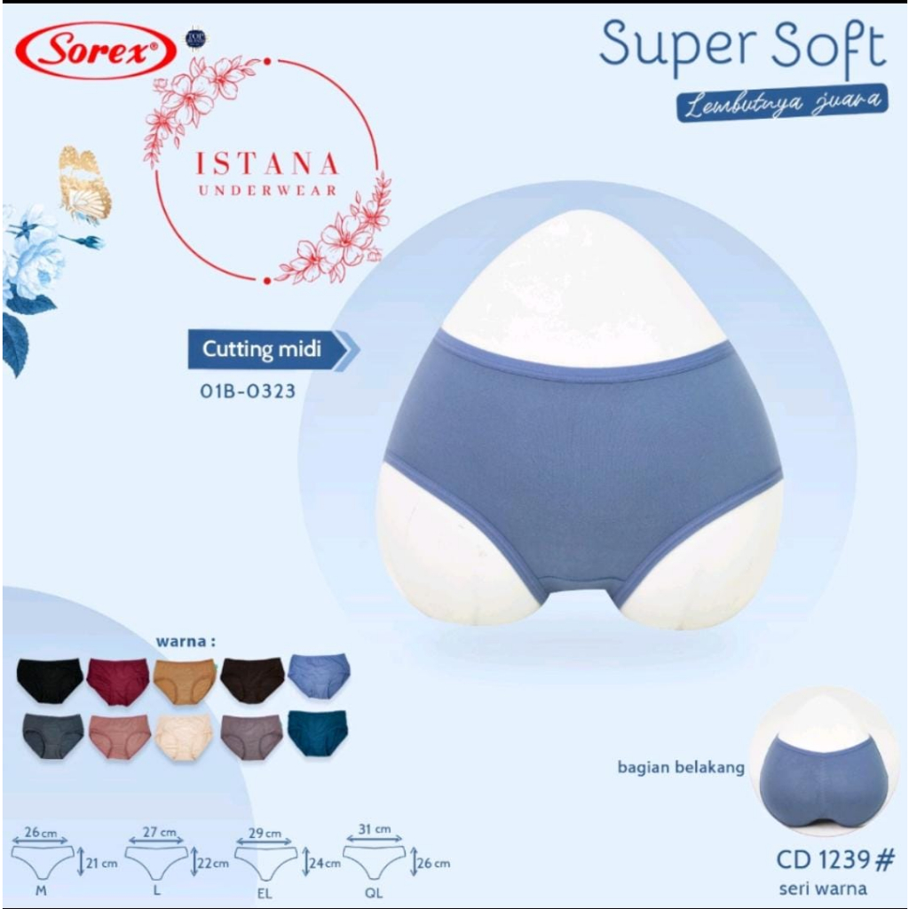 PROMO | Celana dalam sorex super soft midi art 1239 / CD Dalaman Wanita M L XL XXL