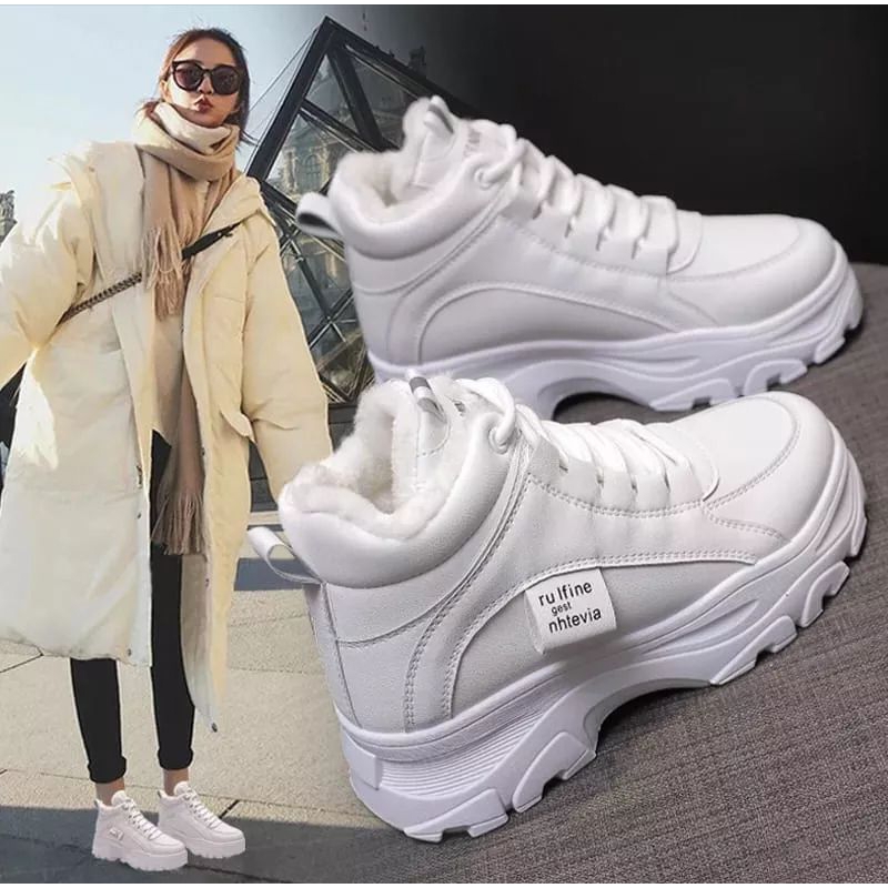 A06 Sepatu Sneakers Wanita Jenifers Boots RULFINE Premium Bulu Halus