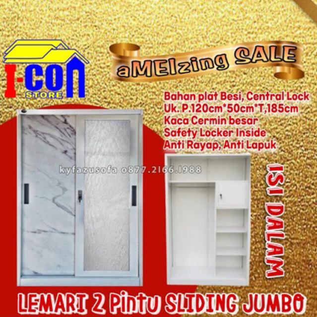 Lemari Pakaian 4 Pintu Ayun / Lemari Plat besi Swing Importa klasik