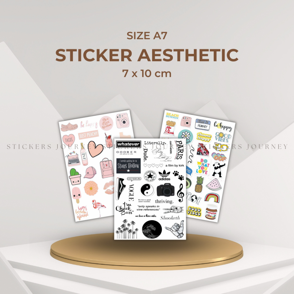 

Sticker Aesthetic Beach Series Stiker Aesthetic Deco Planner Album Scrapbook Journal Freebies Notes DIY Sticker Size A7 7 x 10 cm