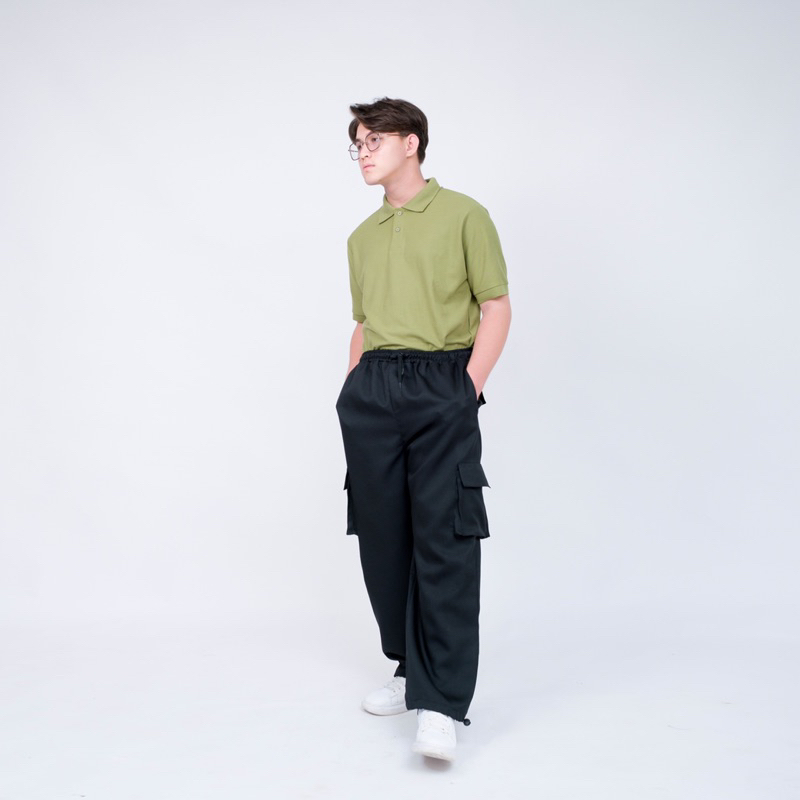 Loose Pants Streetwear Celana Thermal Cargo Oversize