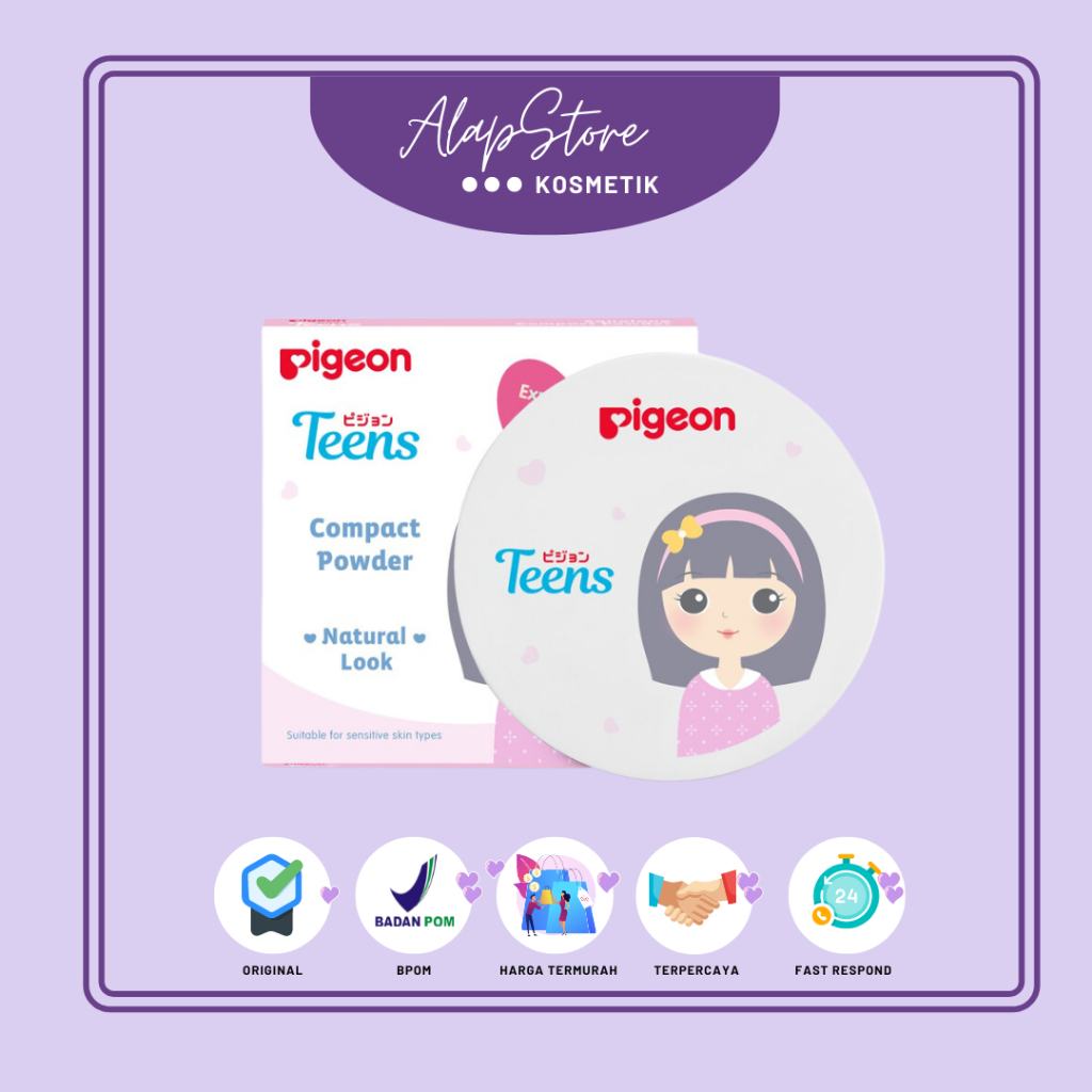 Pigeon Teens Compact Powder Natural Look 14gr / Bedak Padat Remaja