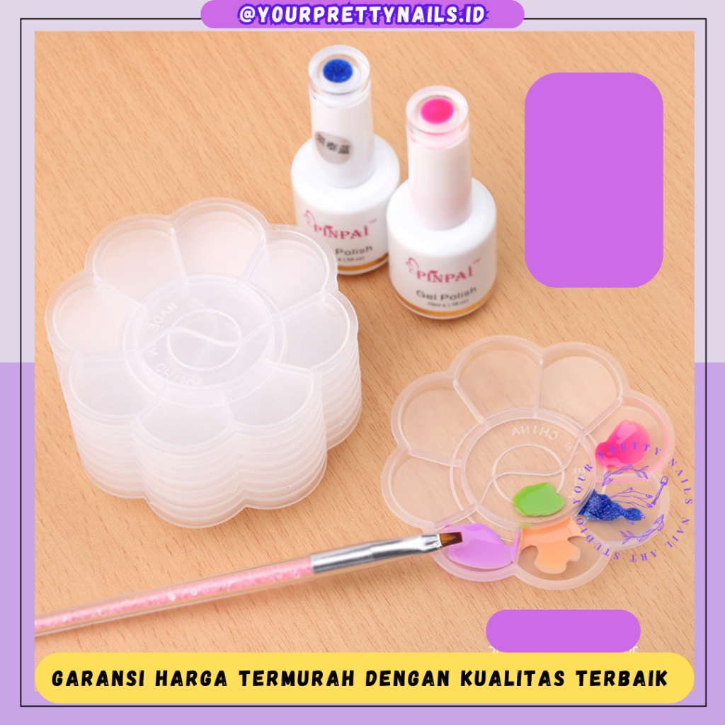 

Palette Color Painting Motif Bunga Nail art / Palette Nail Art / Wadah Cairan Nail art / Pallate Palette painting