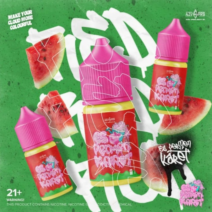 Es Permen Karet Red Watermelon Salt Nic 30ML by Asvproject