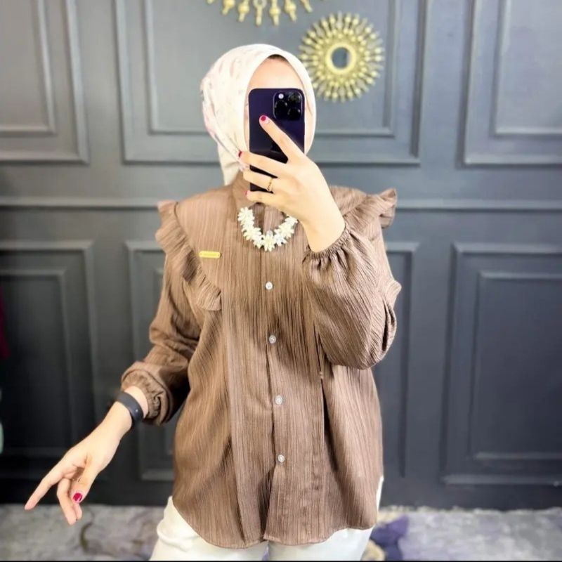 Kemeja Wanita Inara Lady Crush Atasan Blouse Kekinian Terbaru Korean Style