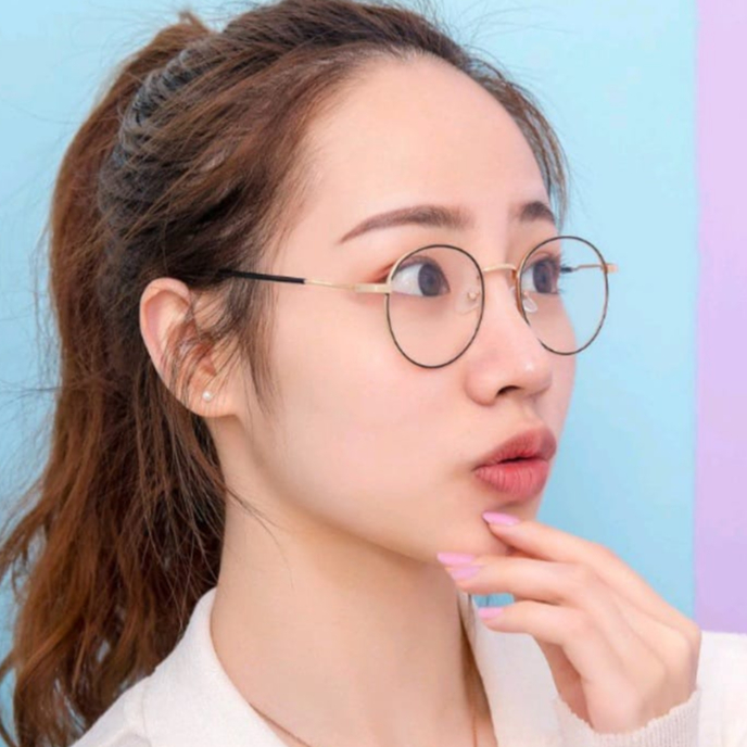 COD Terbaru Kacamata Minus -0.50 s/d -4.00 Oval Titanium Kaca Mata Rabun Jauh Wanita Model Korean St