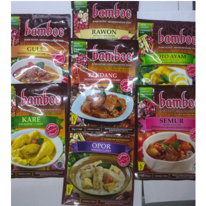 

Bamboe Bumbu Instan Rendang - Opor - Kari - Gule - Sop - Semur - Soto - Tongseng 50 gr