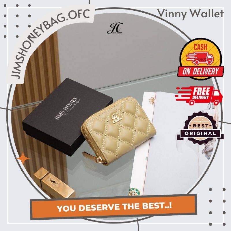 DOMPET LIPAT WANITA CEWEK KECIL RESLETING SIMPLE IMPORT VINNY WALLET JIMS HONEY FREE BOX