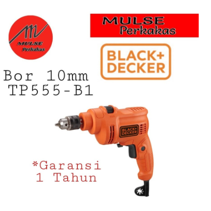 Bor Impact 10mm Black+Decker TP555-B1, Bor Listrik Baterai Li-Ion 18V
