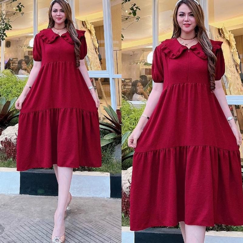 DASTER VIONA BUSUI REMPEL SUSUN TALI BELAKANG / DRESS CRINKLE / DASTER CRINKLE / DASTER BUSUI