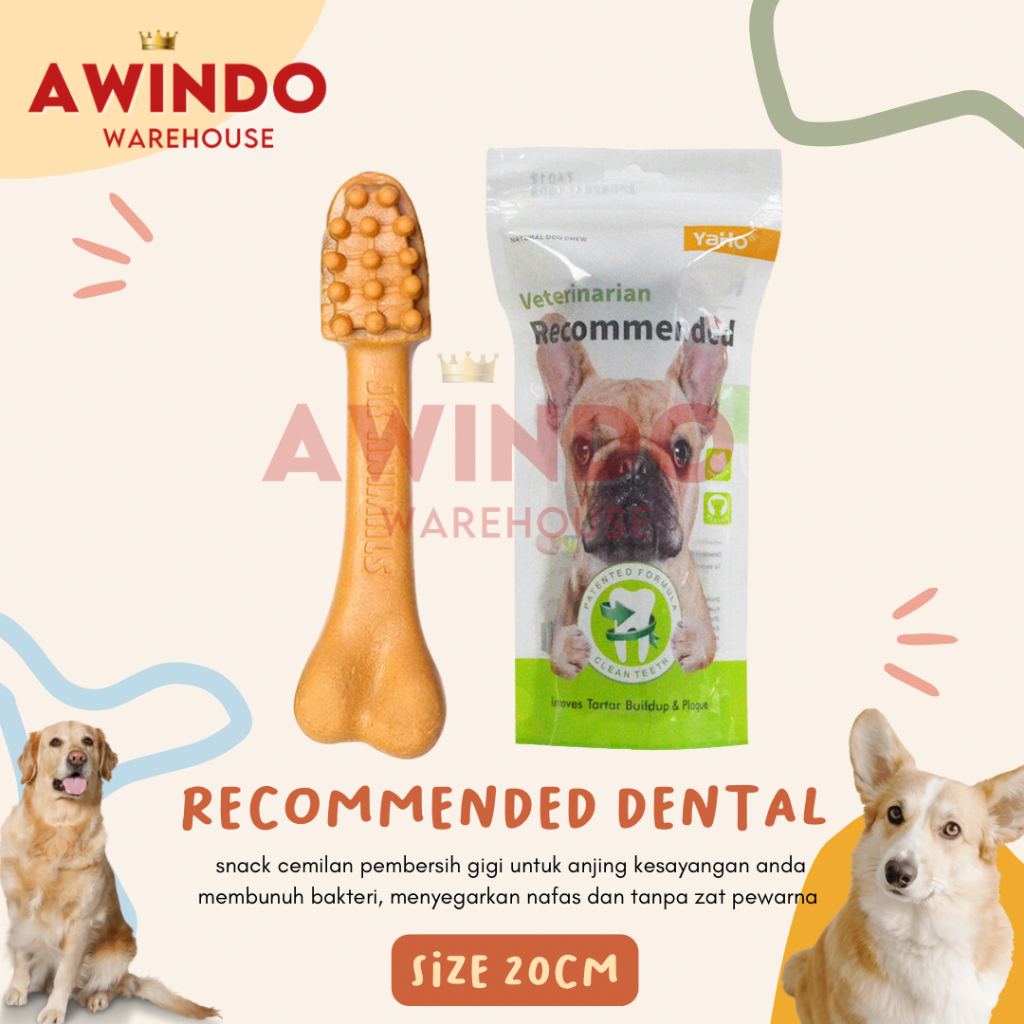 RECOMMENDED - Makanan Snack Dental Gigi Anjing Veterinarian Gigitan Tulang Pembersih Karang Gigi
