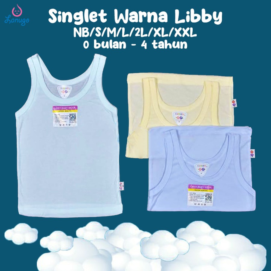 Baju Singlet Oblong Kaos dalam Polos Libby NB SML