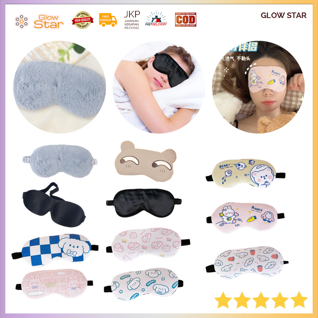 Penutup mata Aisleep Soft 3D Sleeping Googles / Kacamata Tidur - LYZ08-03SM - Black bulu gel Pink rabbit bunny astronot bentuk lucu cute imut