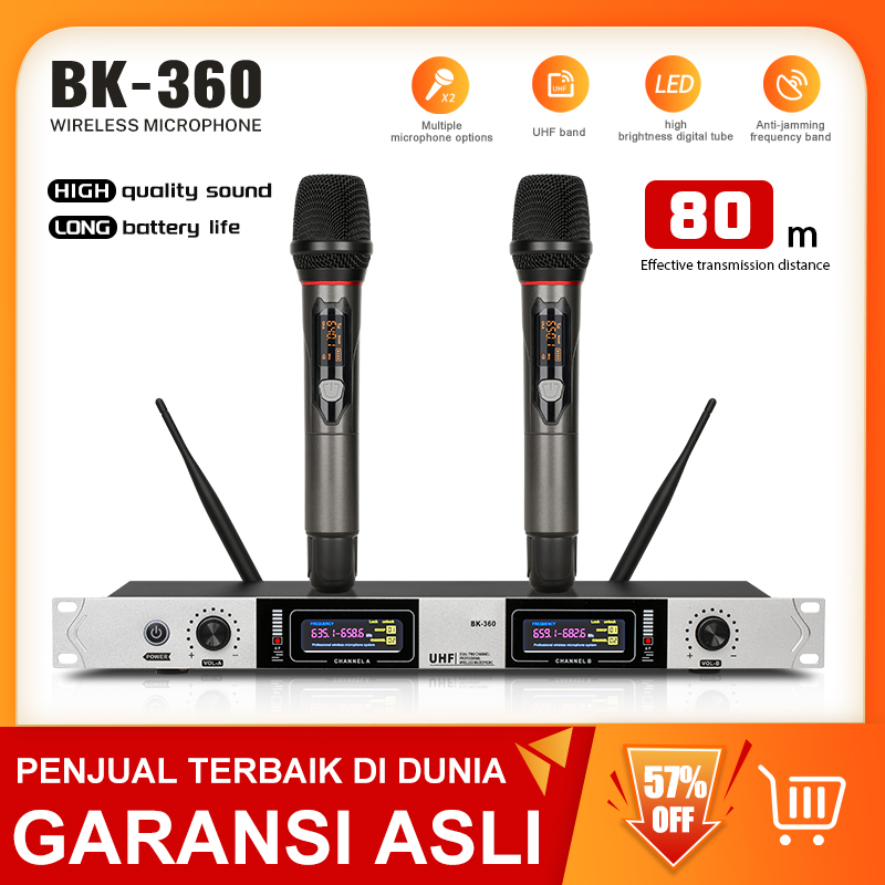 [COD] BK360 A tow dua modelupgrade asli profesional mikrofon nirkabelgenggam nirkabel U-bandfrekuensi yang dapat disesuaikan ktvbernyanyi hiburan rumah karaoke rumahkaraoke kinerja komersial, kegiatan kuil,adegan pernikahan