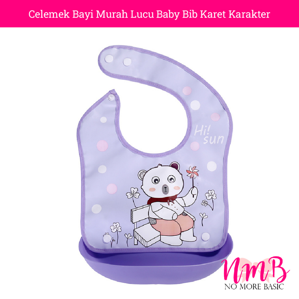 Celemek Bayi Murah Lucu Baby Bib Karet Karakter