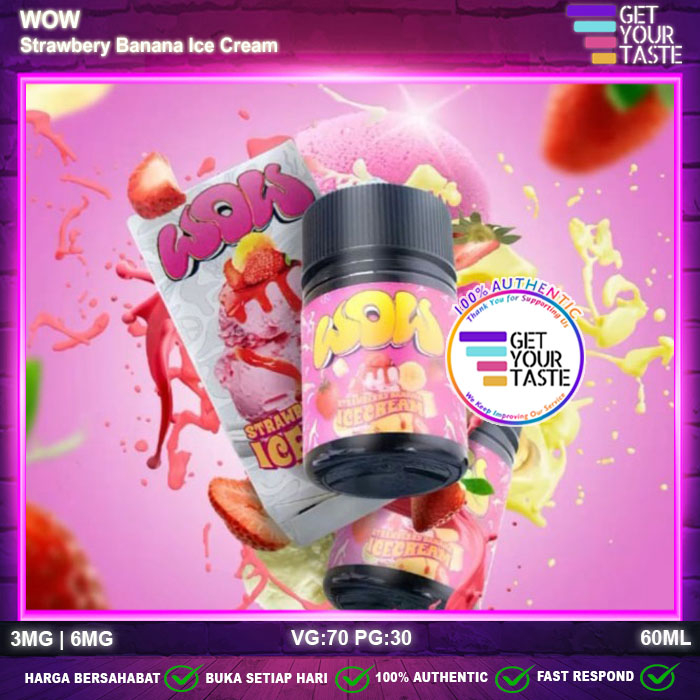 Liquid WOW Strawberry Banana Ice Cream 60ML by Black Jack