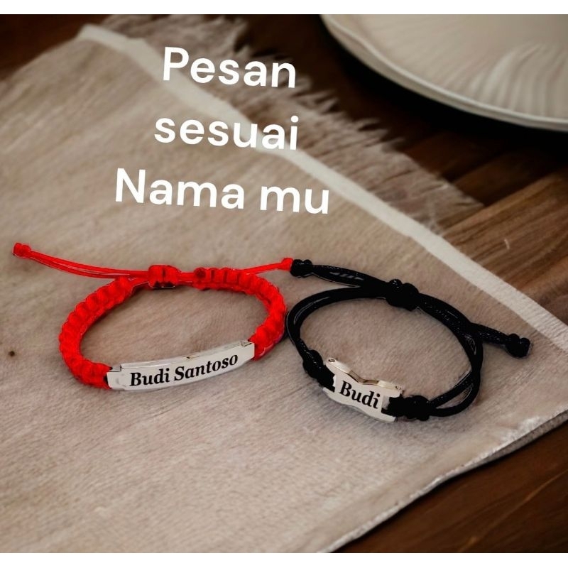 gelang nama titanium di cetak sesuai namamu