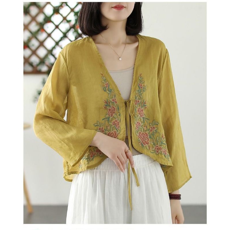 atasan outer bahan katun motif bordir