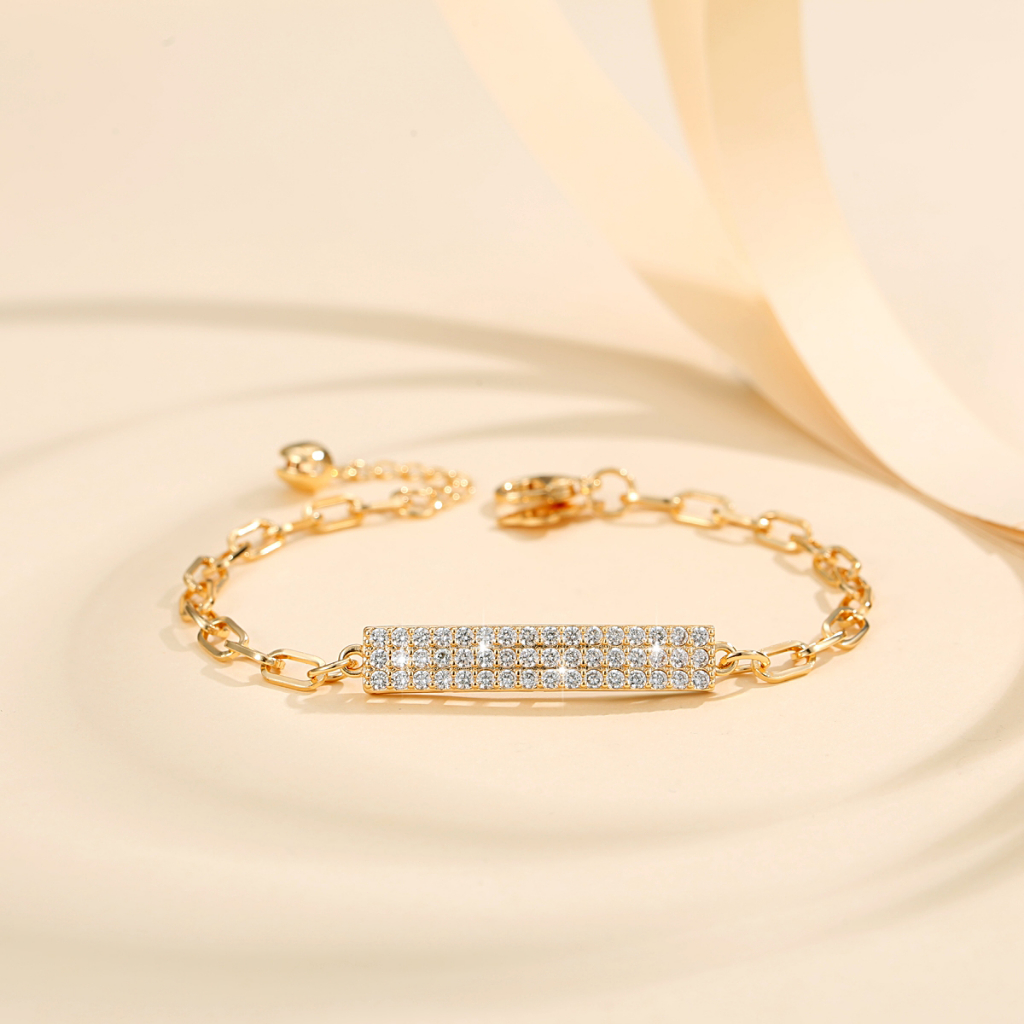 Y121 [COD✔] Gelang Mewah Kristal Berlian Wanita Rantai Titanium Fashion Korea Gelang Anti Luntur Bisa Disesuaikan
