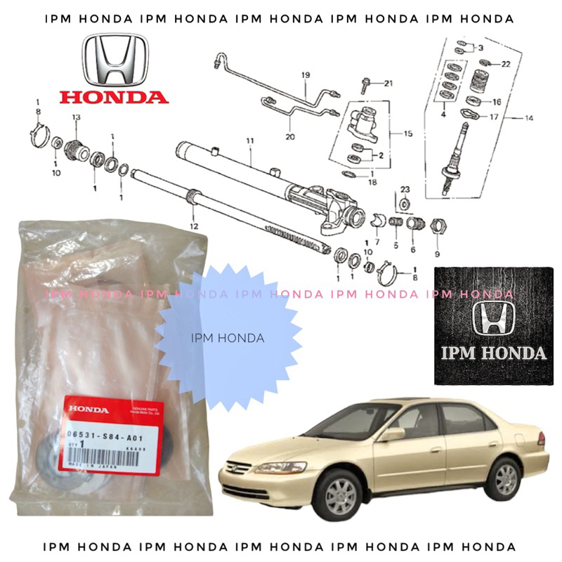 06531 S84 Seal Sil Oil Oli Kit Rack Stir Stiur Stiur Bawah Power Steering Powersteering with Seal Pinion Honda Accord S84 S86 Vti VtiL 1998 1999 2000 2001 2002