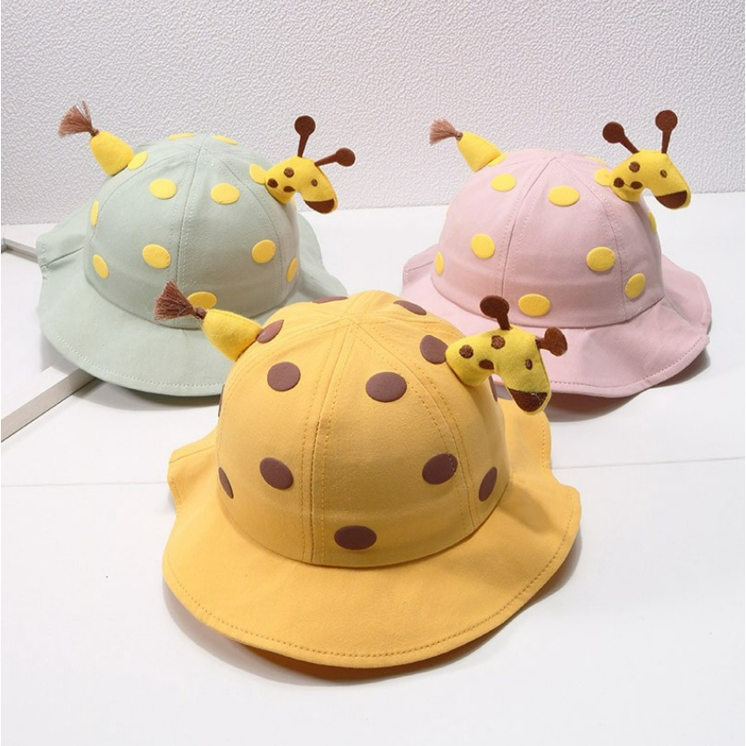 Topi HIGH QUALITY Import Bucket Giraffe Polka Polkadot 0-2 Tahun CBKS VC
