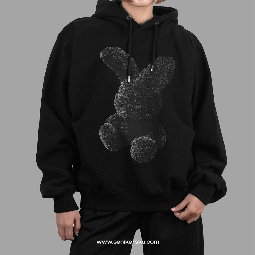 ADLV Fuzzy Rabbit Black Hoodie