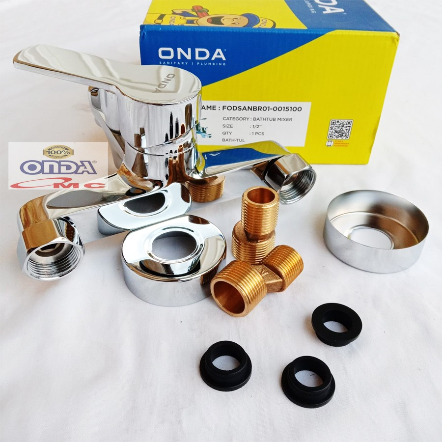 Kran Air Keran Double/Cabang Shower Air Panas Dingin BATH TUL 1/2 ONDA