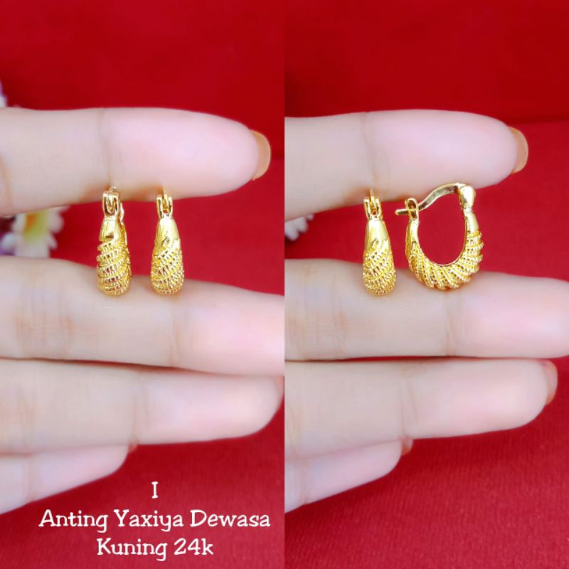 anting jepit keong lapis emas