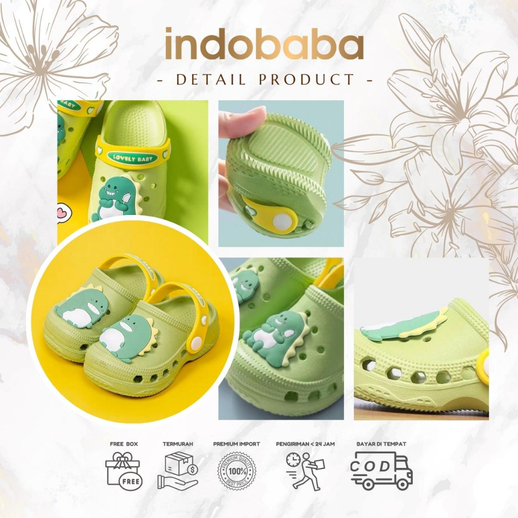 indobaba  Sandal Anak Import Bahan EVA Mario Aneka Warna Motif Kartun Karakter Sandal Karet EVA Import S103