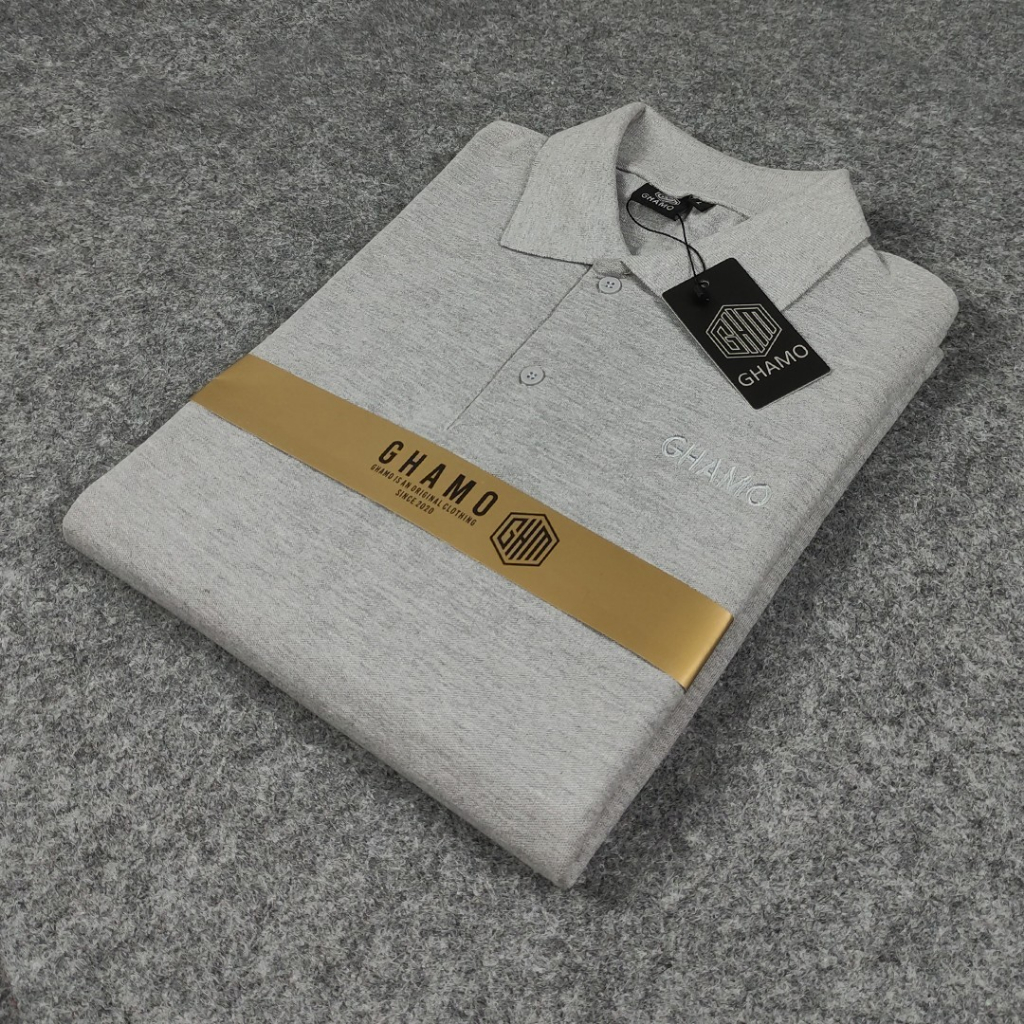 kaos kerah pria polo shirt polos premium full tag lebel kaos kerah bordir