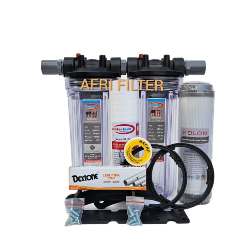 Paket EUGEN 2 Saringan /Filter Air Siap Pakai (Clear 10&quot; drat 3/4&quot; SG)