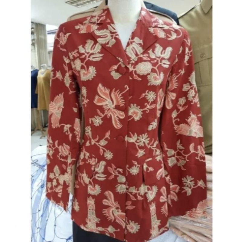 Seragam Dharma Wanita Batik|| Seragam Pkk|| Blezer Batik Dharma Wanita  / Baju Batik Pkk