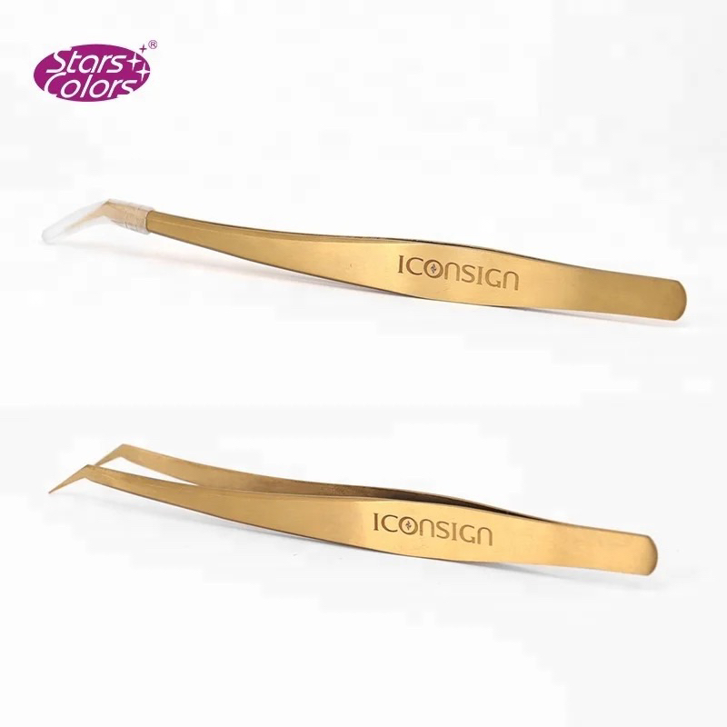 ICON Tweezer Pinset Eyelash Extansion Gold Higt Quality
