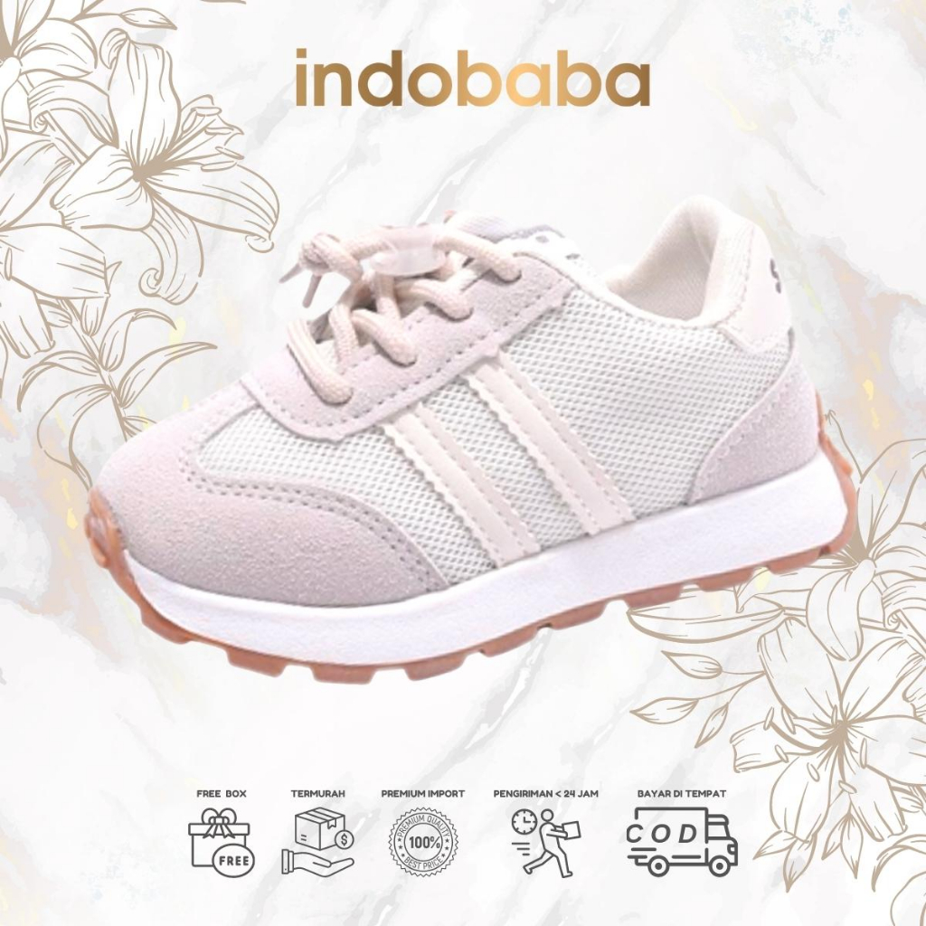 indobaba Sepatu Anak Perempuan Sneakers Anak Import Casual Usia 1-5 Tahun S161