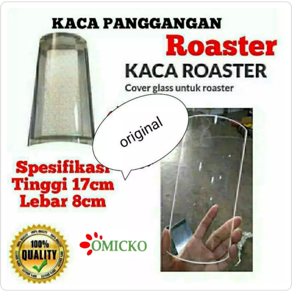 Panggangan Bara Kompor Sosis Plat Stainless / Kaca