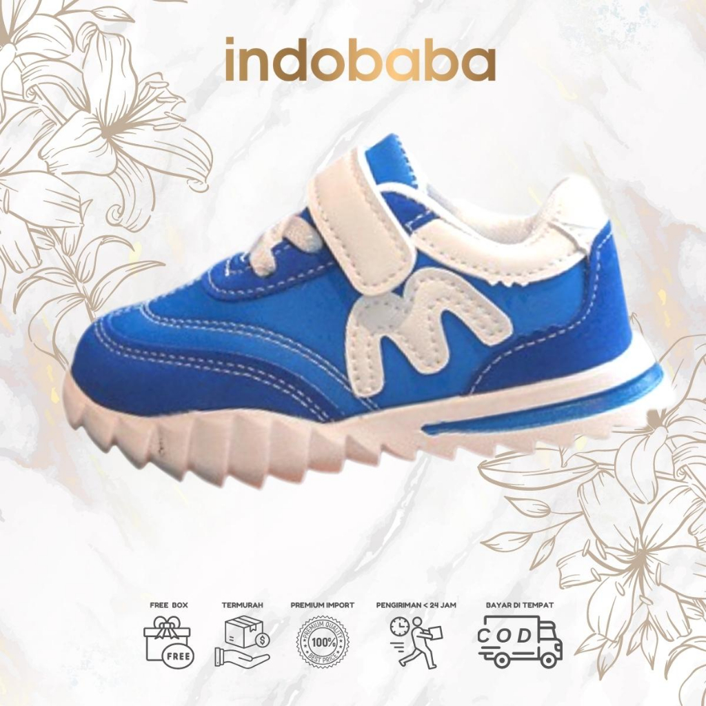 indobaba Sepatu Anak Perempuan Sneakers Anak Import Fashion Casual Sintetis1-5 Tahun S165