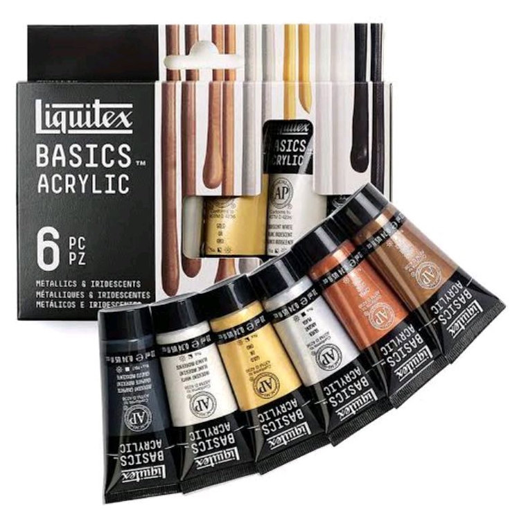 

Liquitex Basics Acrylic Metallic & Iridescent Set 6 x 22ml