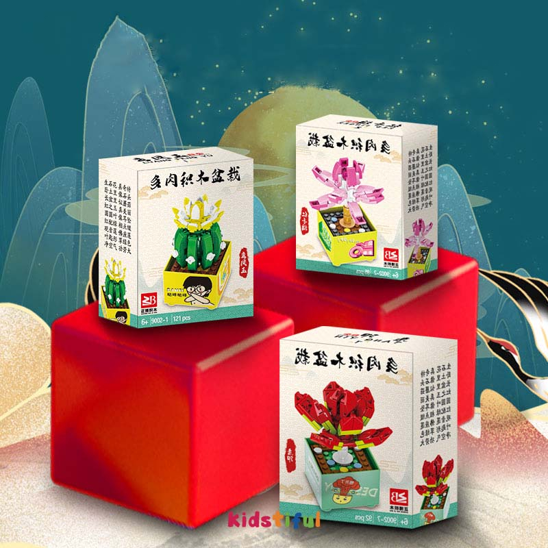 Nano Block Flower  DIY Mainan Balok Buket 3D Puzzle Bricks Hadiah Mainan Balok Flower Bunga Hadiah anak perempuan